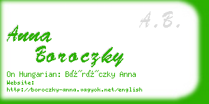 anna boroczky business card